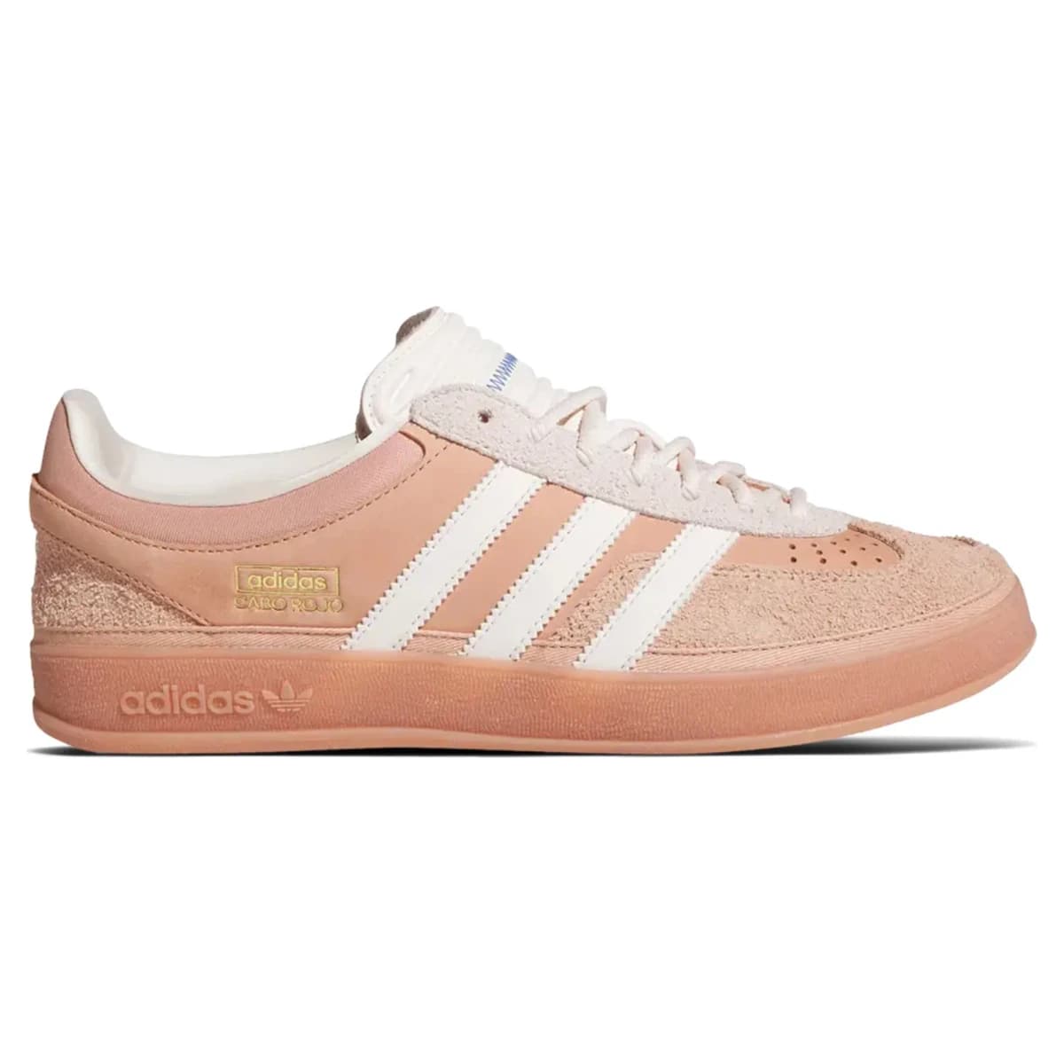 Bad Bunny x Adidas Gazelle Indoor Cabo Rojo. Vista 1 del modelo. Imagen de catálogo del producto.