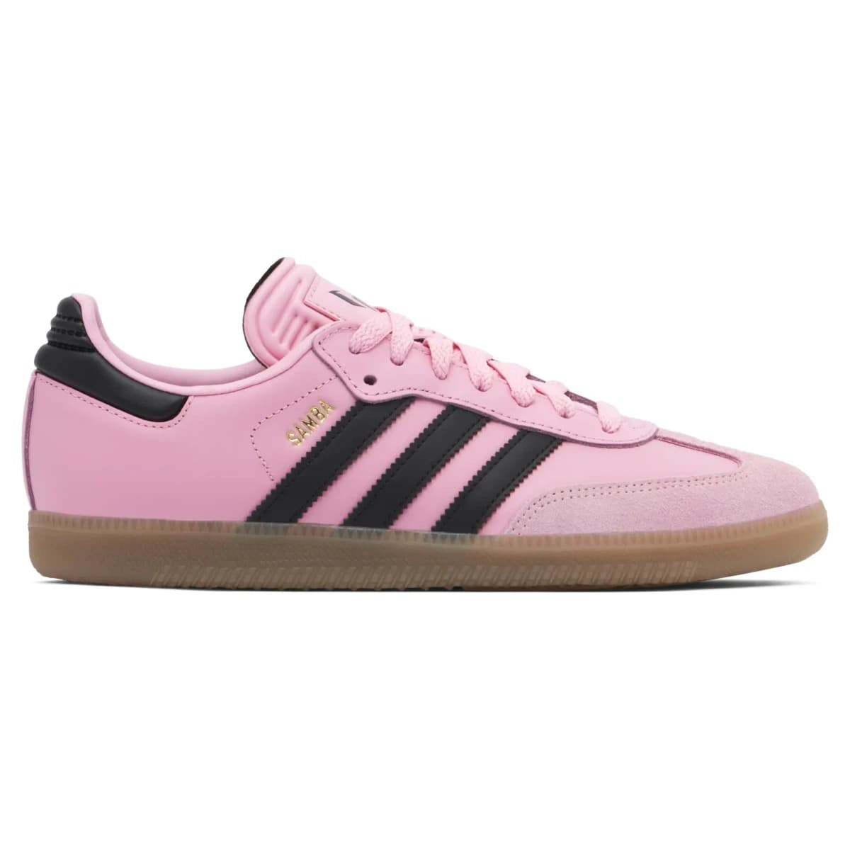 Lionel Messi x Adidas Samba Inter Miami CF Debossed Home Kit. Vista 1 del modelo. Imagen de catálogo del producto.