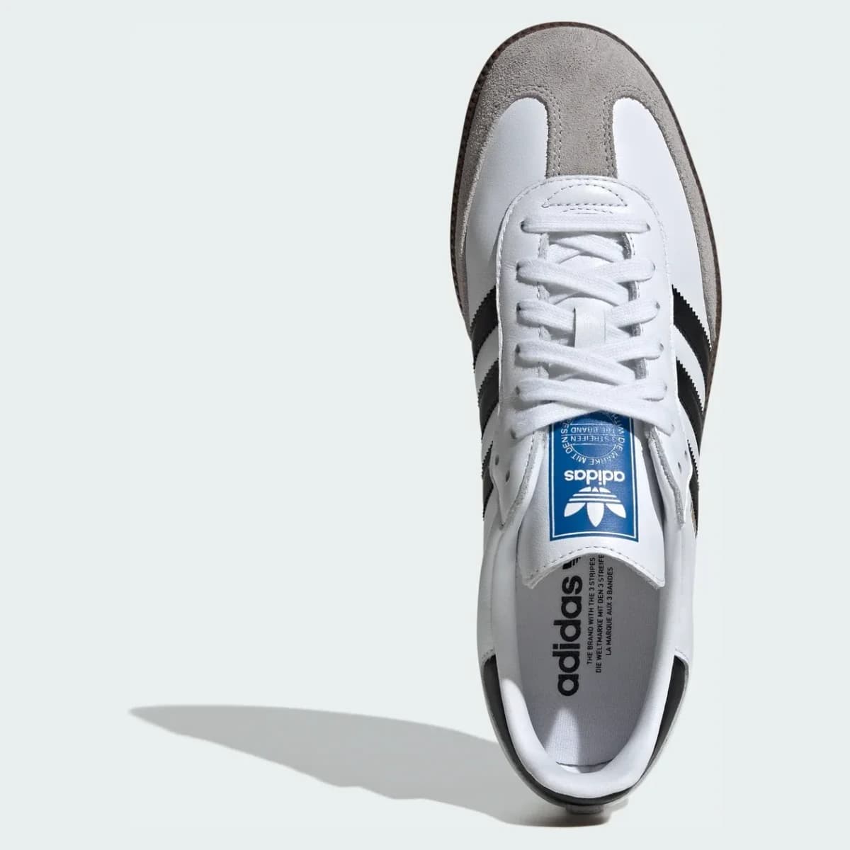 Adidas Samba White Black Gum. Vista 2 del modelo. Imagen de catálogo del producto.