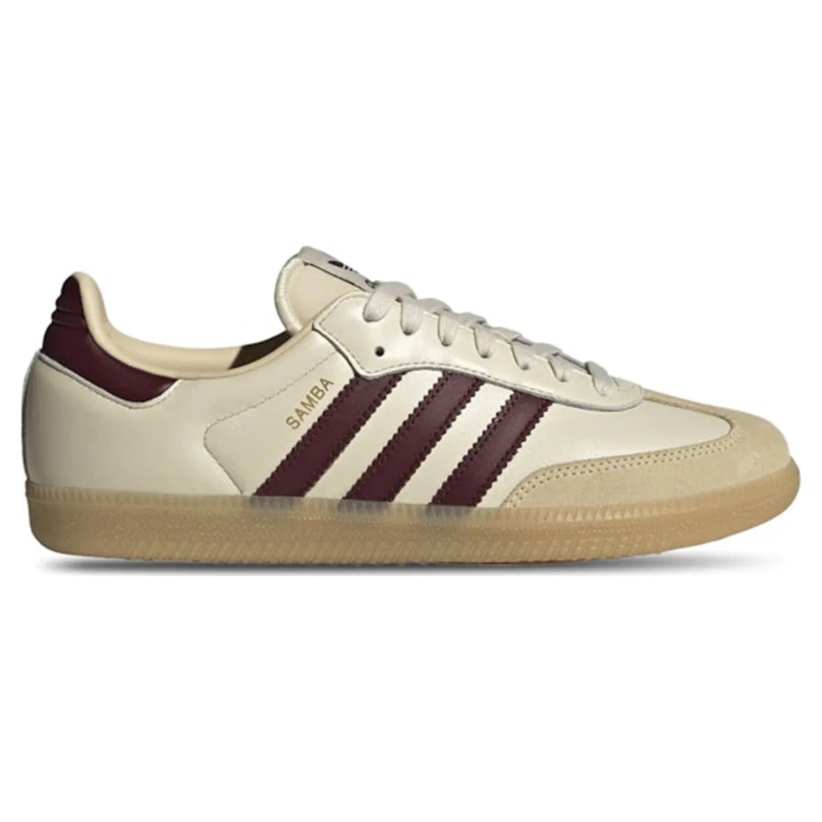 Adidas Samba Wonder White Shadow Red Gum. Vista 1 del modelo. Imagen de catálogo del producto.