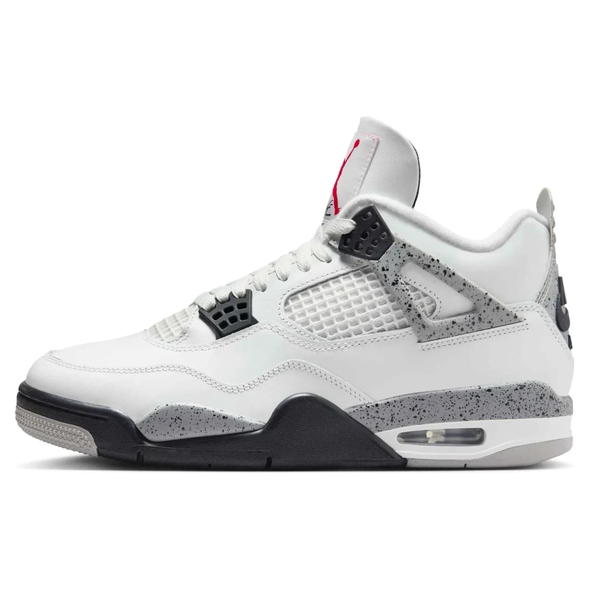 Air Jordan 4 White Cement. Vista 1 del modelo. Imagen de catálogo del producto.