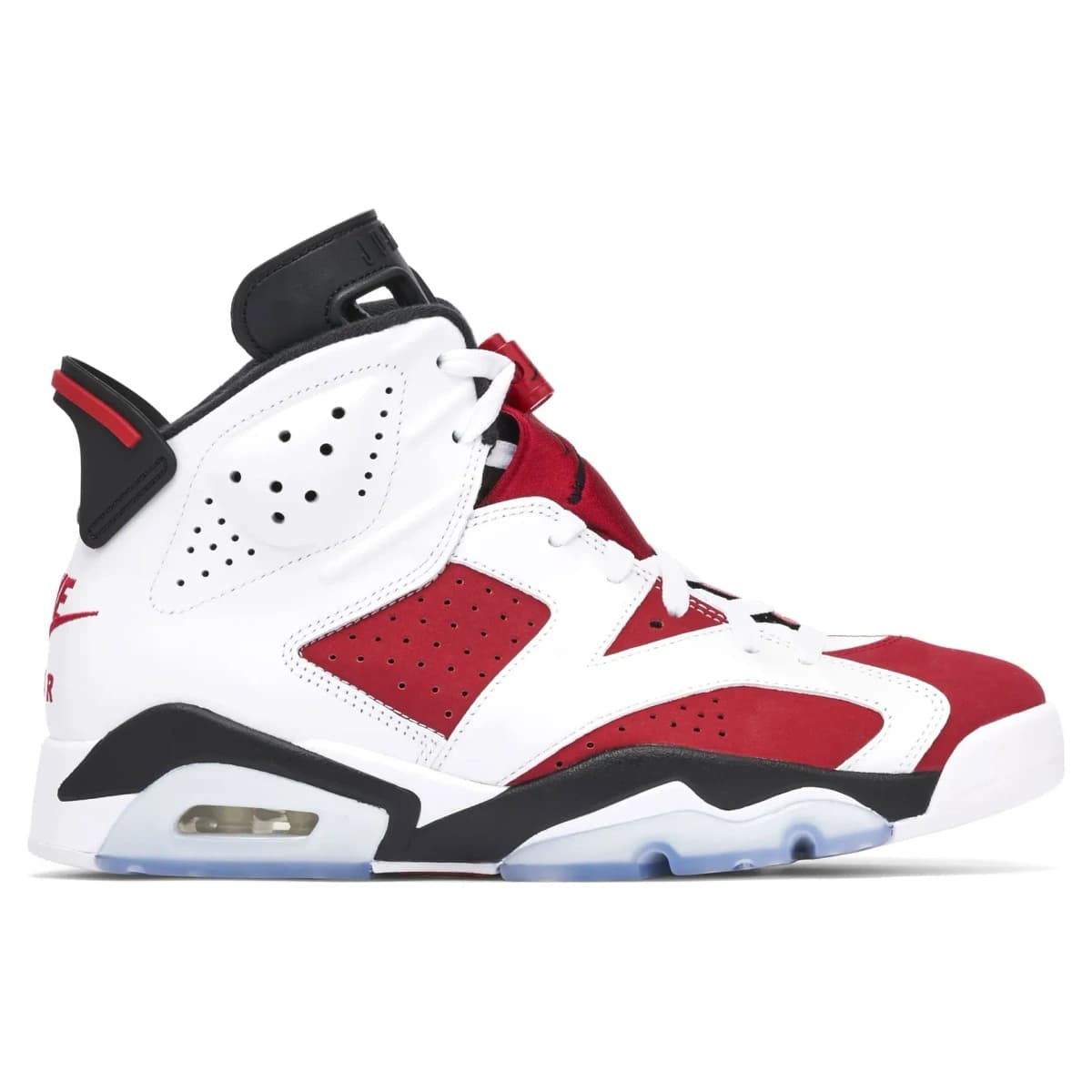 Air Jordan 6 Retro OG Carmine. Vista 1 del modelo. Imagen de catálogo del producto.