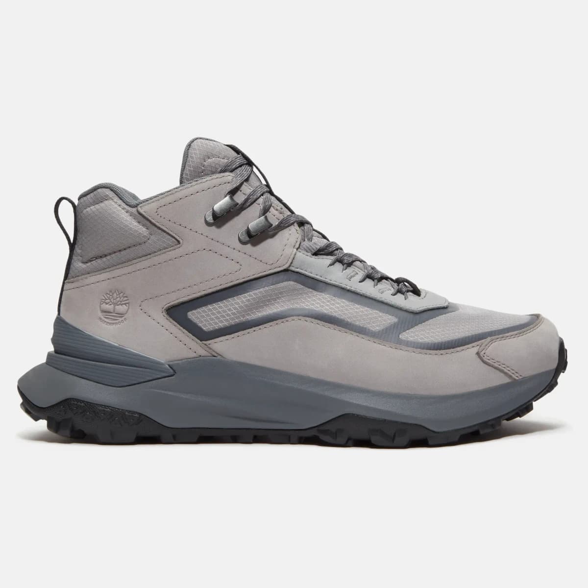 Timberland Motion Access Mid Waterproof Sneaker Gris. Vista 1 del modelo. Imagen de catálogo del producto.