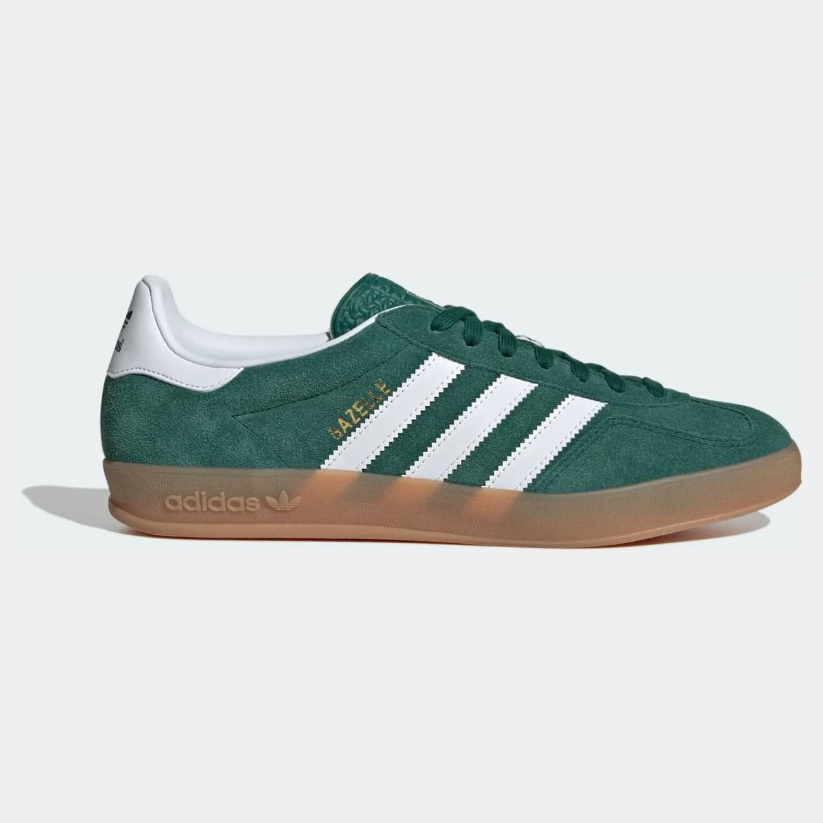 Adidas Gazelle Indoor Collegiate Green Gum. Vista 1 del modelo. Imagen de catálogo del producto.